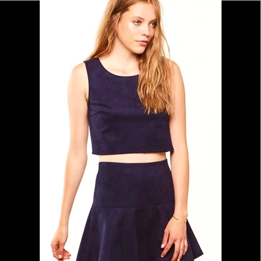 Jack by BB Dakota Delacour Navy Suede Skirt and Top set